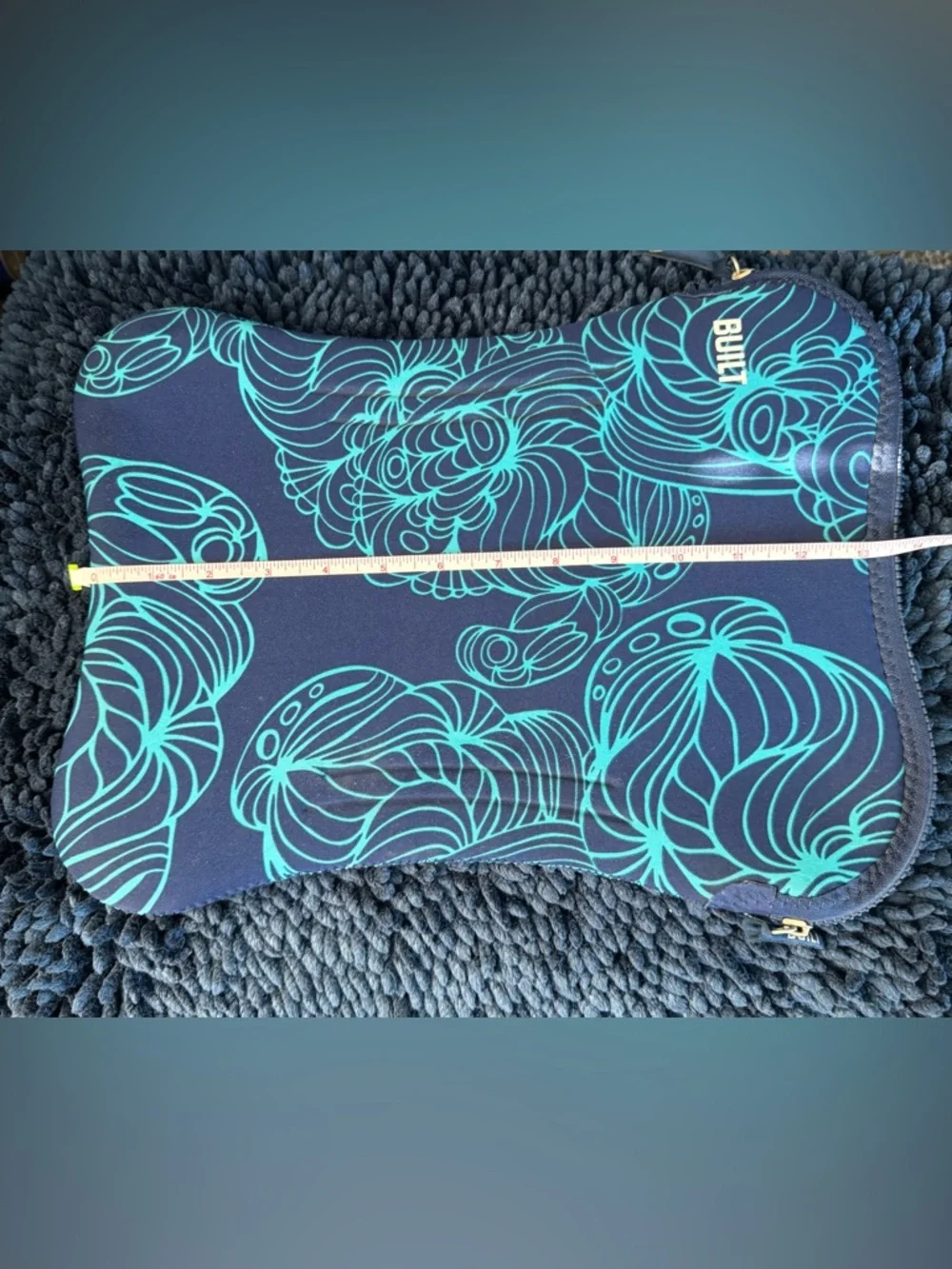 BUILT Neoprene Navy Tablet / Laptop 12-13” Sleeve with Teal Shell Print